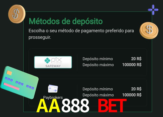 O cassino AA888 Bet oferece uma grande variedade de métodos de pagamento